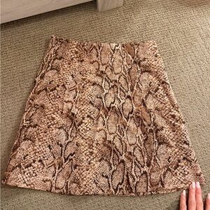 Reformation Snake Print Mini Skirt